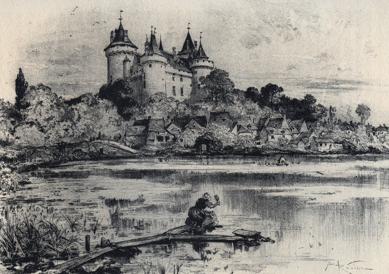 The castle of Combourg in Ille-et-Vilaine - Old France - Brittany - text, drawings and lithographs, by Albert Robida (1848-1926) undated end 19th century by Albert Robida