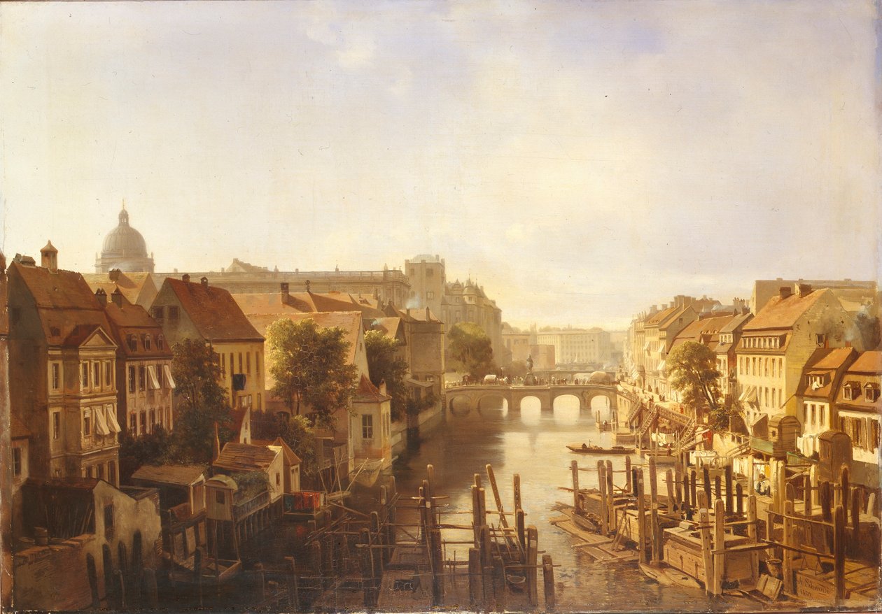View of the Long Bridge from the Mühlendamm by Albert Schwendy