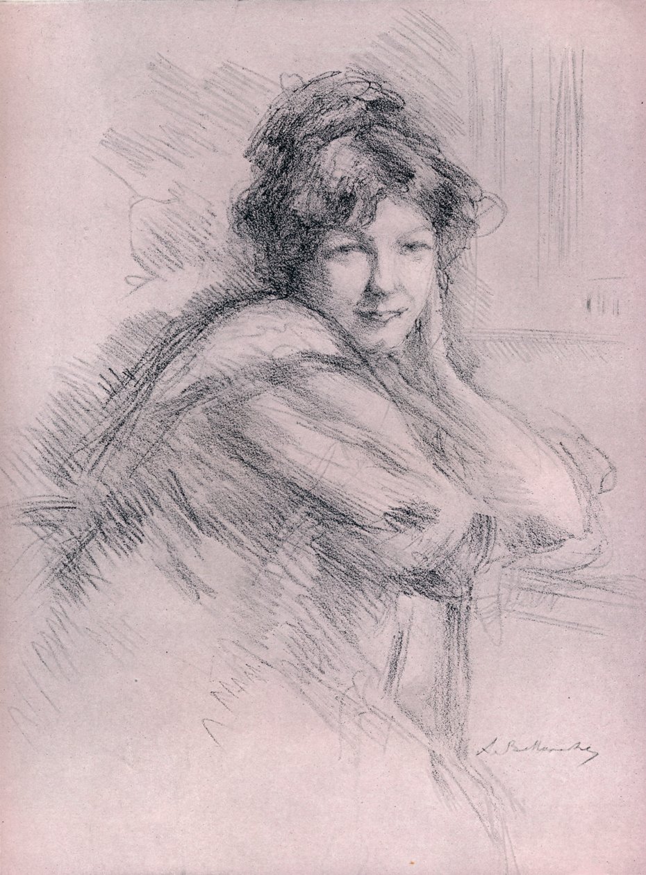 Lithograph portrait of a woman by Albert de Belleroche