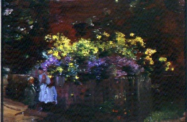 A Country Lane with Figures by Alberto Pisa