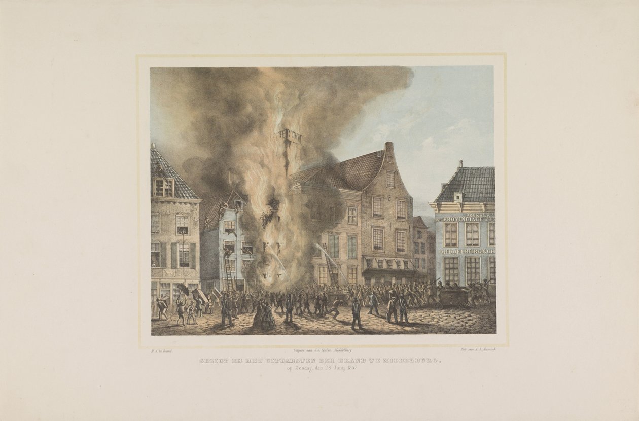 View of the Fire Eruption in Middelburg on Sunday, June 28, 1857 by Albertus Anthonius Nunnink