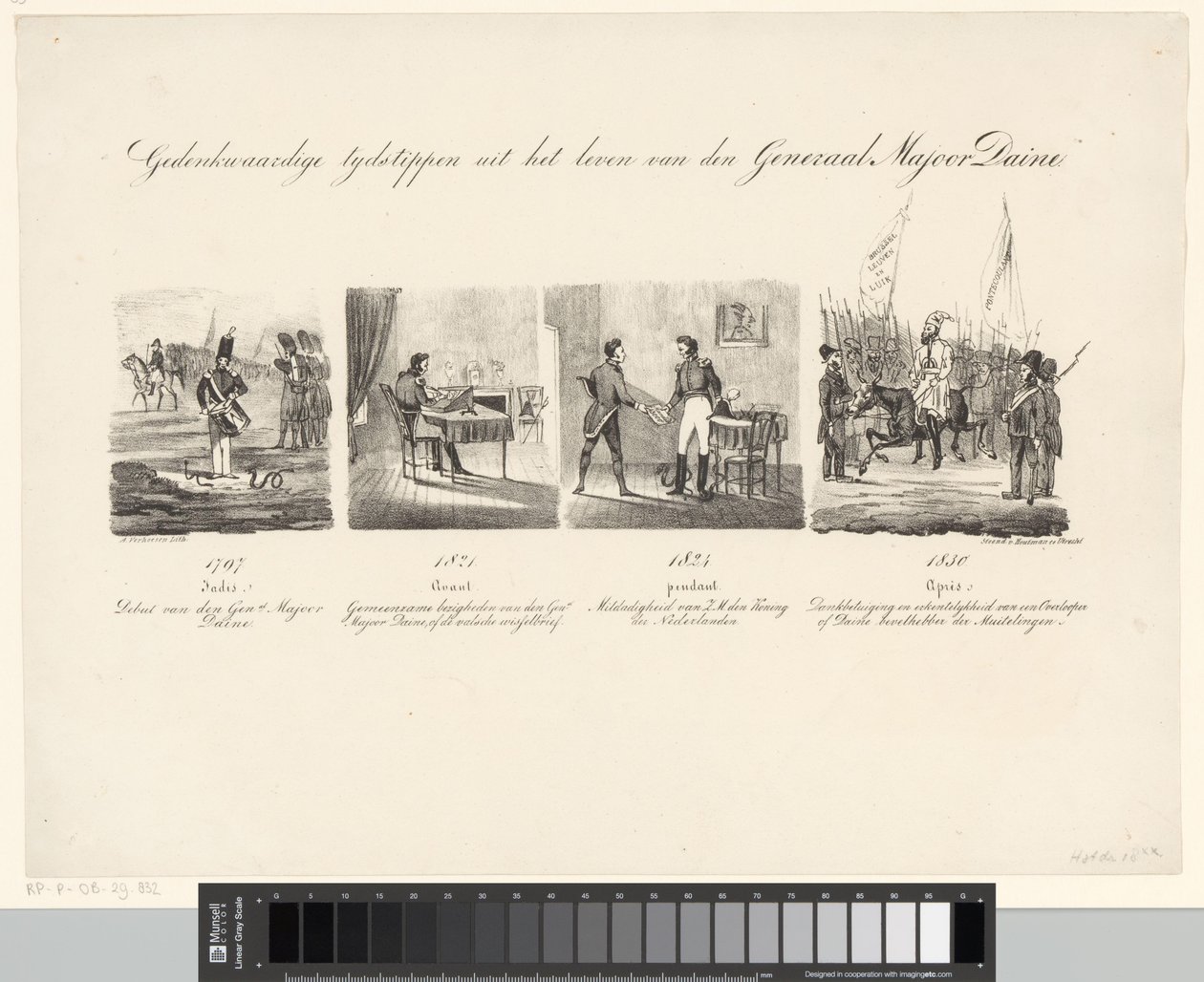 Caricature of General Daine by Albertus Verhoesen