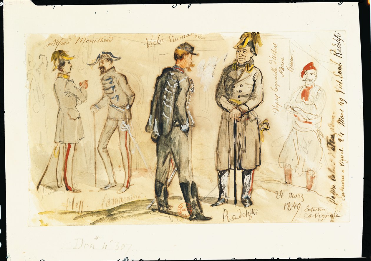 King Vittorio Emanuele II Meeting Joseph Radetsky von Radetz at Vignale, 24th March 1849 by Albrecht Adam
