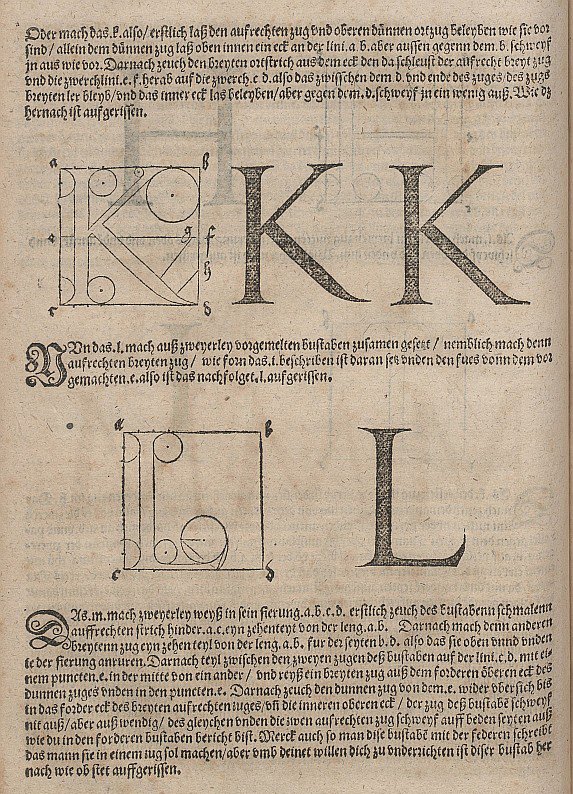 Construction of Letters by Albrecht Dürer