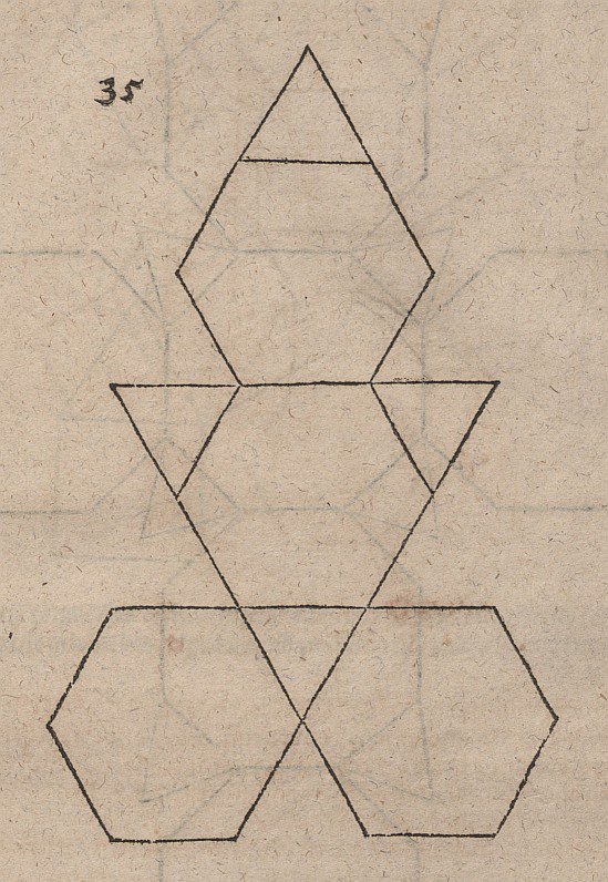 Net Unfolding of a Truncated Tetrahedron by Albrecht Dürer