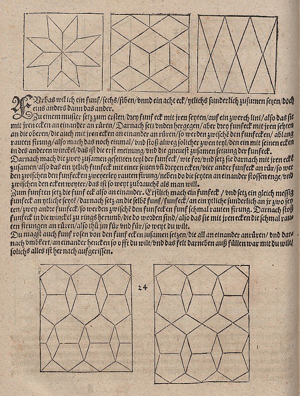 Tessellations with Rhombuses and Regular Pentagons by Albrecht Dürer