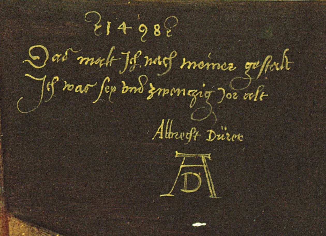 Self Portrait with Gloves (detail) by Albrecht Dürer