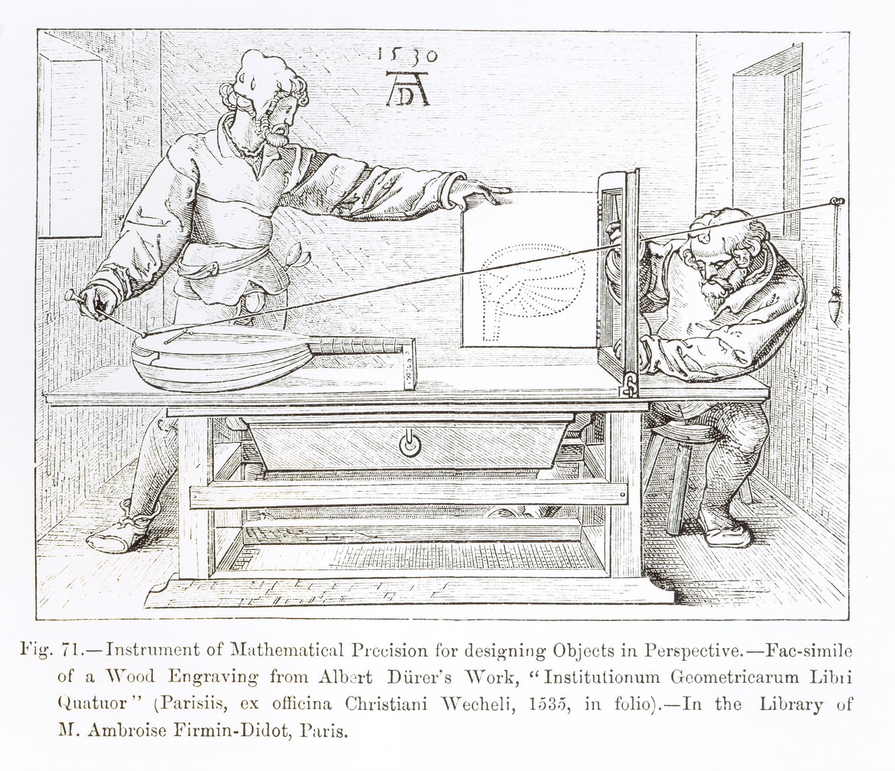 Instrument of Mathematical Precision for Designing Objects in Perspective, 1530 by Albrecht Dürer
