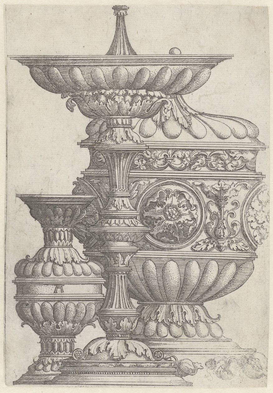 Three Decorated Goblets (Vases, Pitchers, and Goblets) by Albrecht Altdorfer