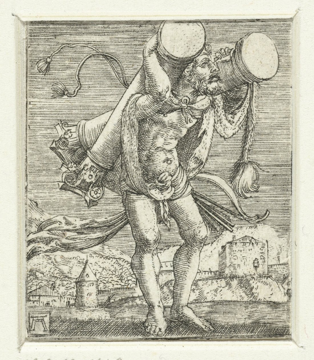 Hercules Carrying the Pillars by Albrecht Altdorfer