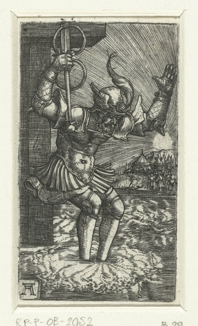 Horatius Cocles Jumps into the Tiber by Albrecht Altdorfer