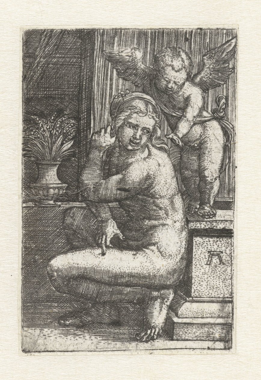 Kneeling Venus with Cupid by Albrecht Altdorfer