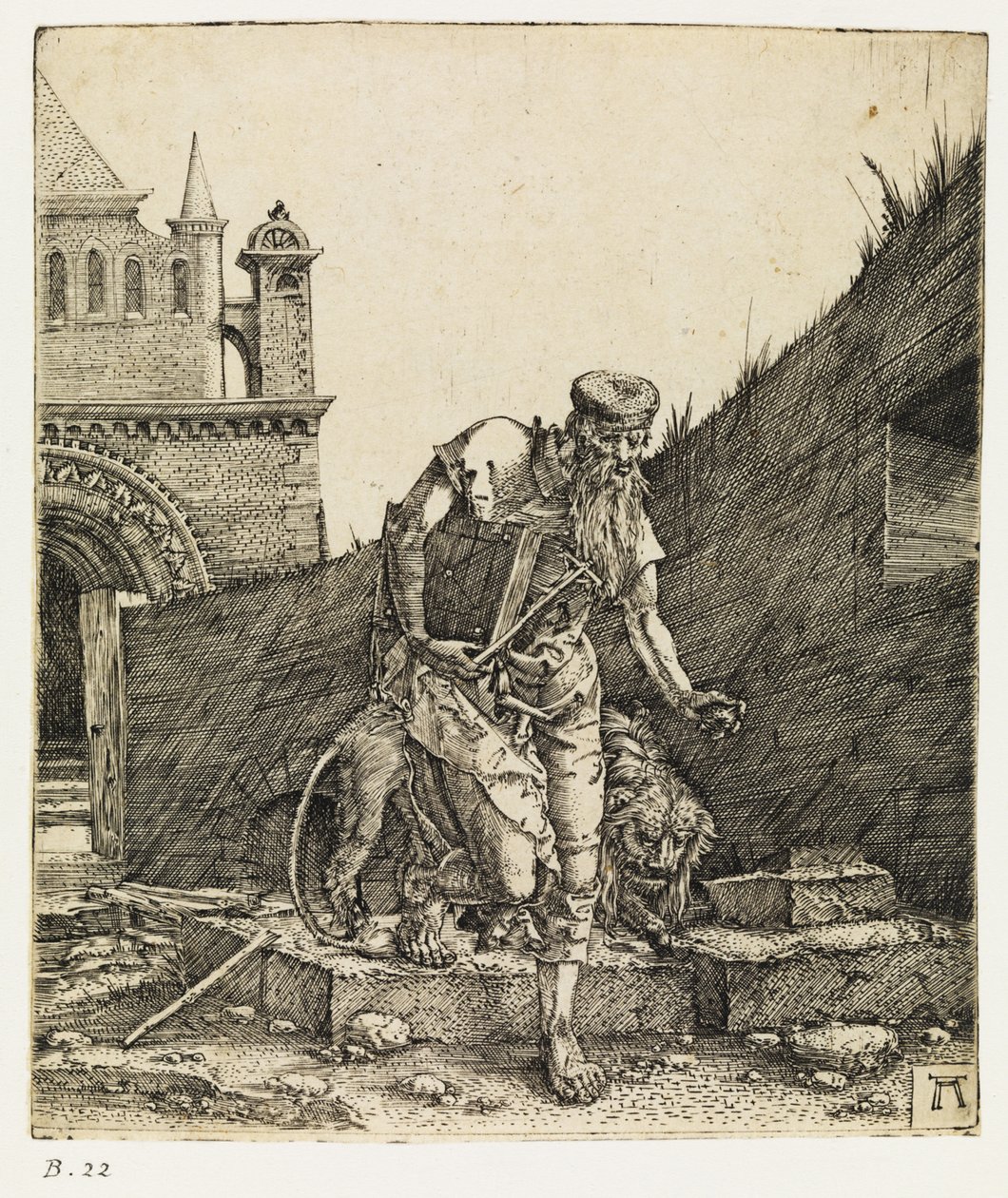 Saint Jerome Walking in a Churchyard, before 1519 by Albrecht Altdorfer