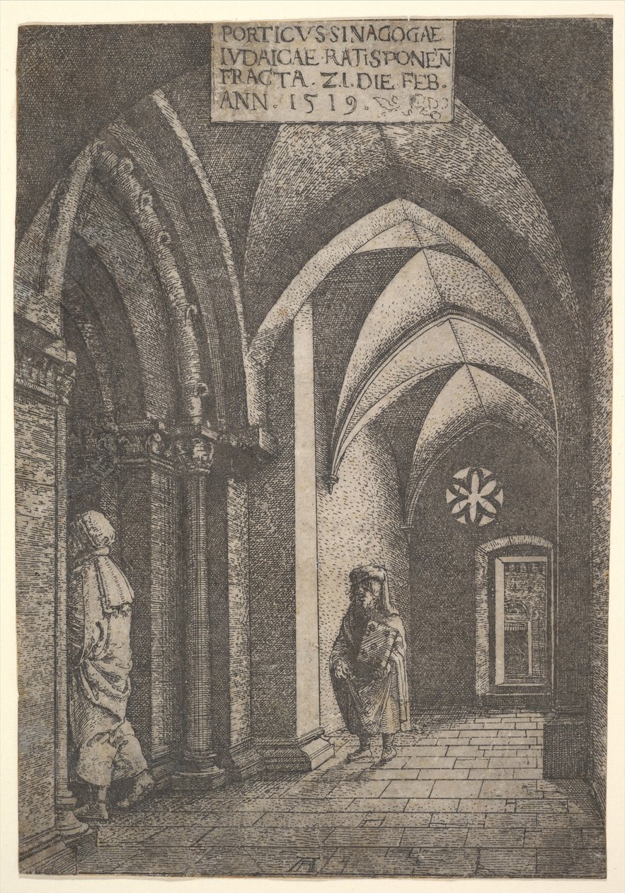 The Entrance Hall of the Regensburg Synagogue, 1519 by Albrecht Altdorfer