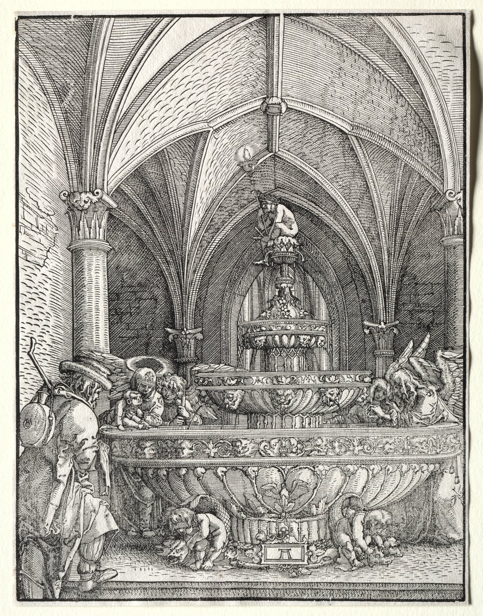 The Holy Family on the Flight into Egypt at a Fountain by Albrecht Altdorfer