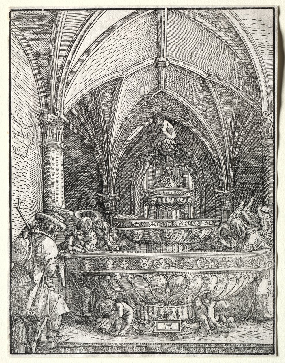 The Holy Family on the Flight into Egypt at a Fountain by Albrecht Altdorfer
