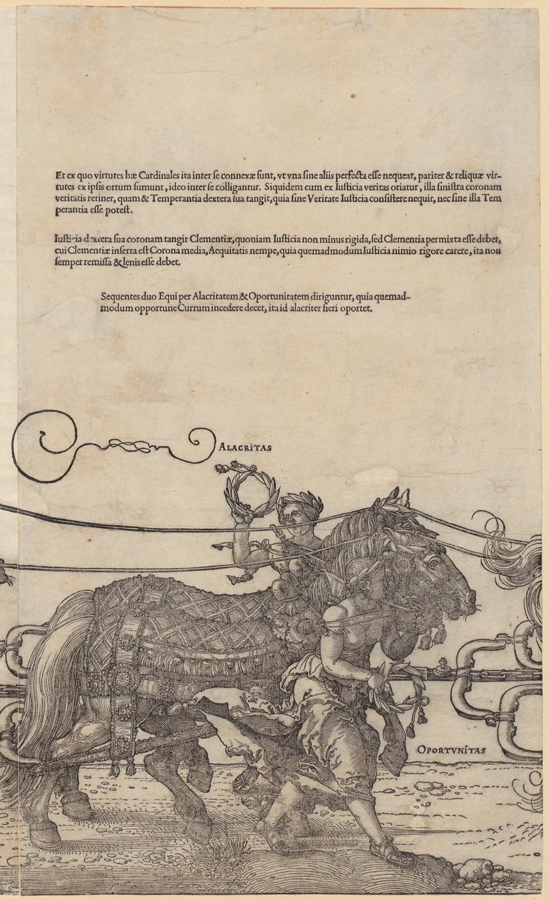 Alacritas, Plate 4 of the Series "The Great Triumphal Chariot" by Albrecht Dürer