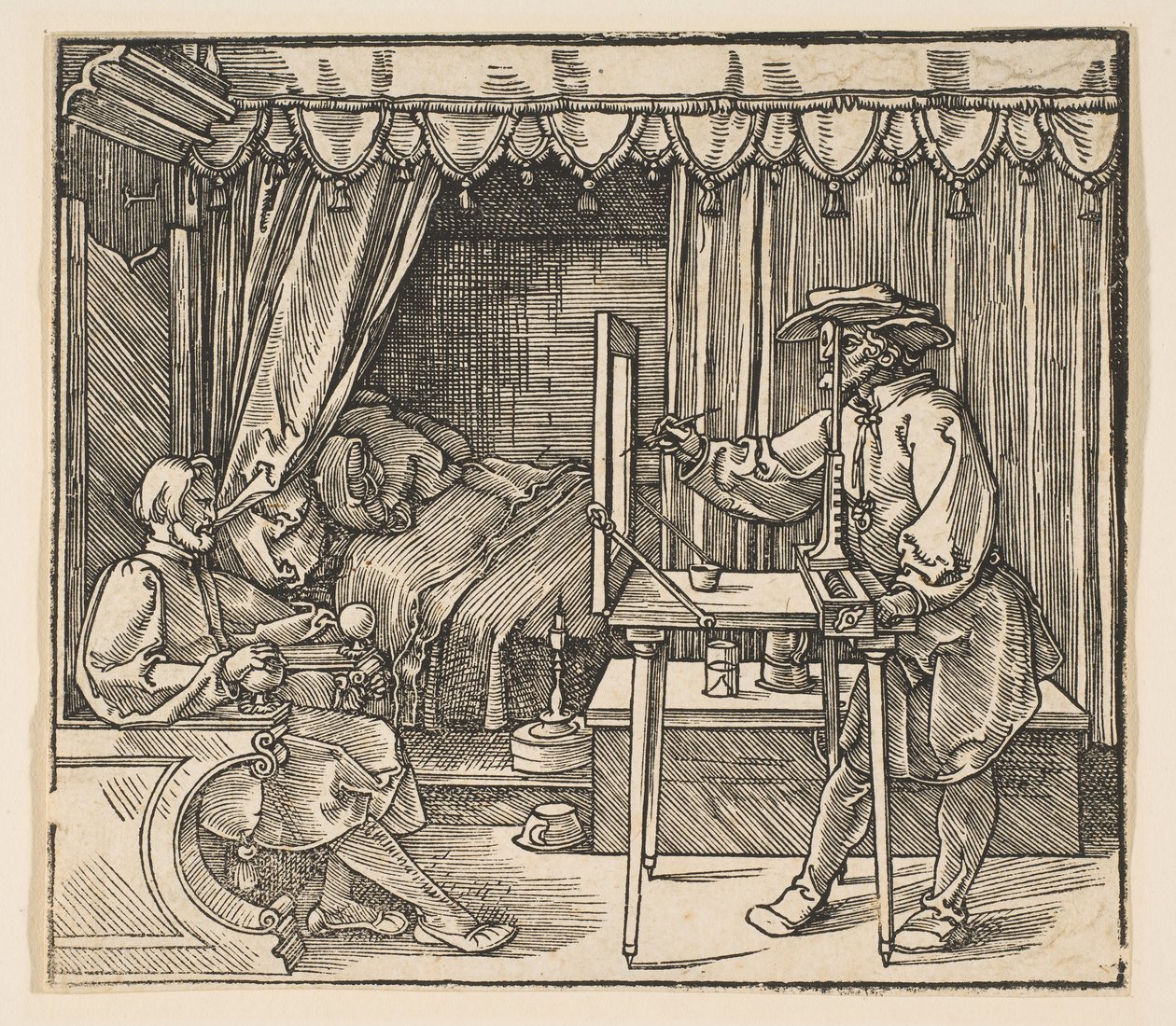 Artist Drawing a Portrait of a Man by Albrecht Dürer
