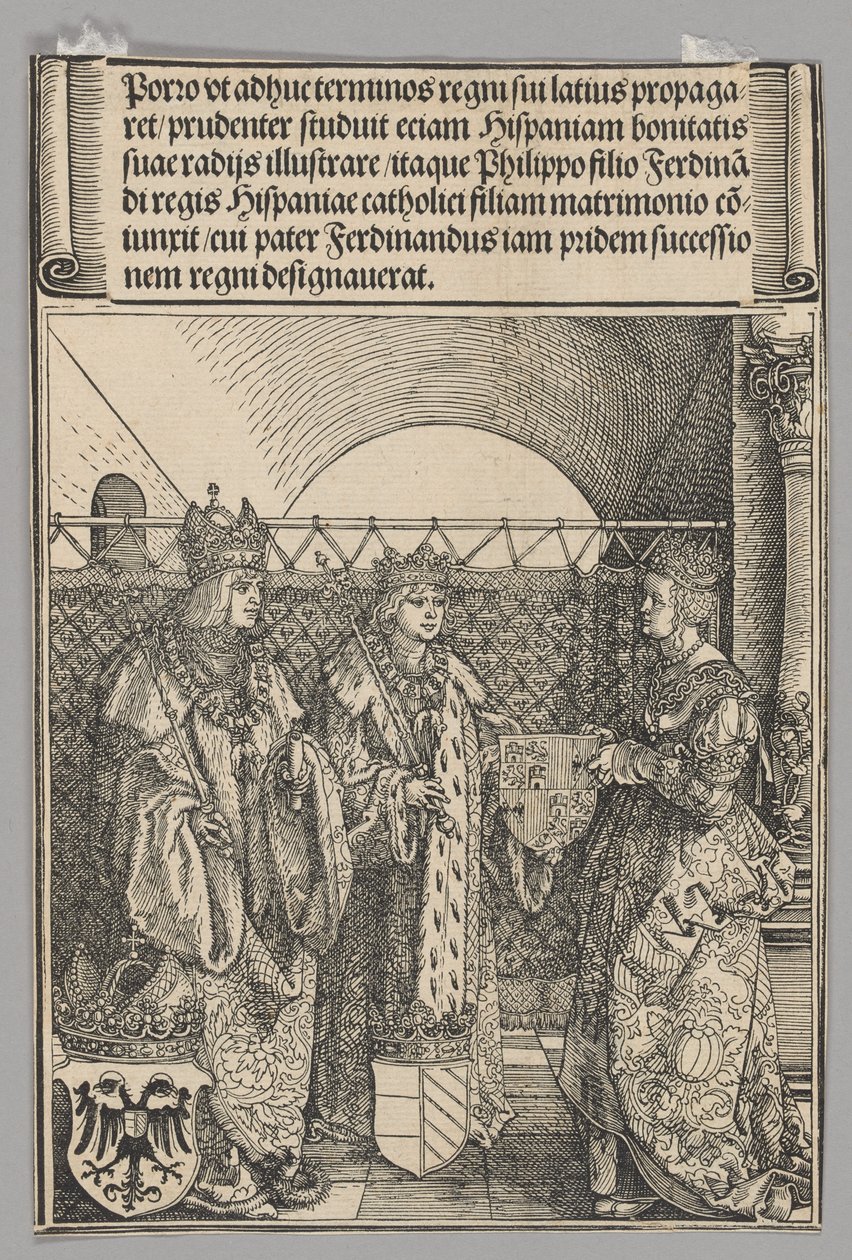 Betrothal of Phillipp with Johanna, plate 15 from Historical Scenes from the Life of Emperor Maximilian I from the Triumphal Arch by Albrecht Dürer
