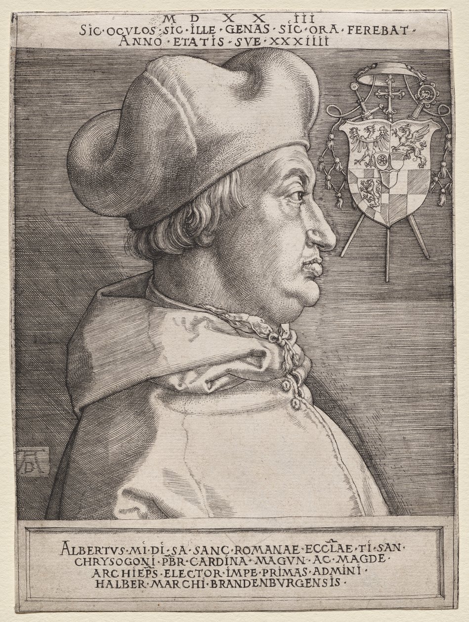 Cardinal Albrecht of Brandenburg - the Large Plate by Albrecht Dürer