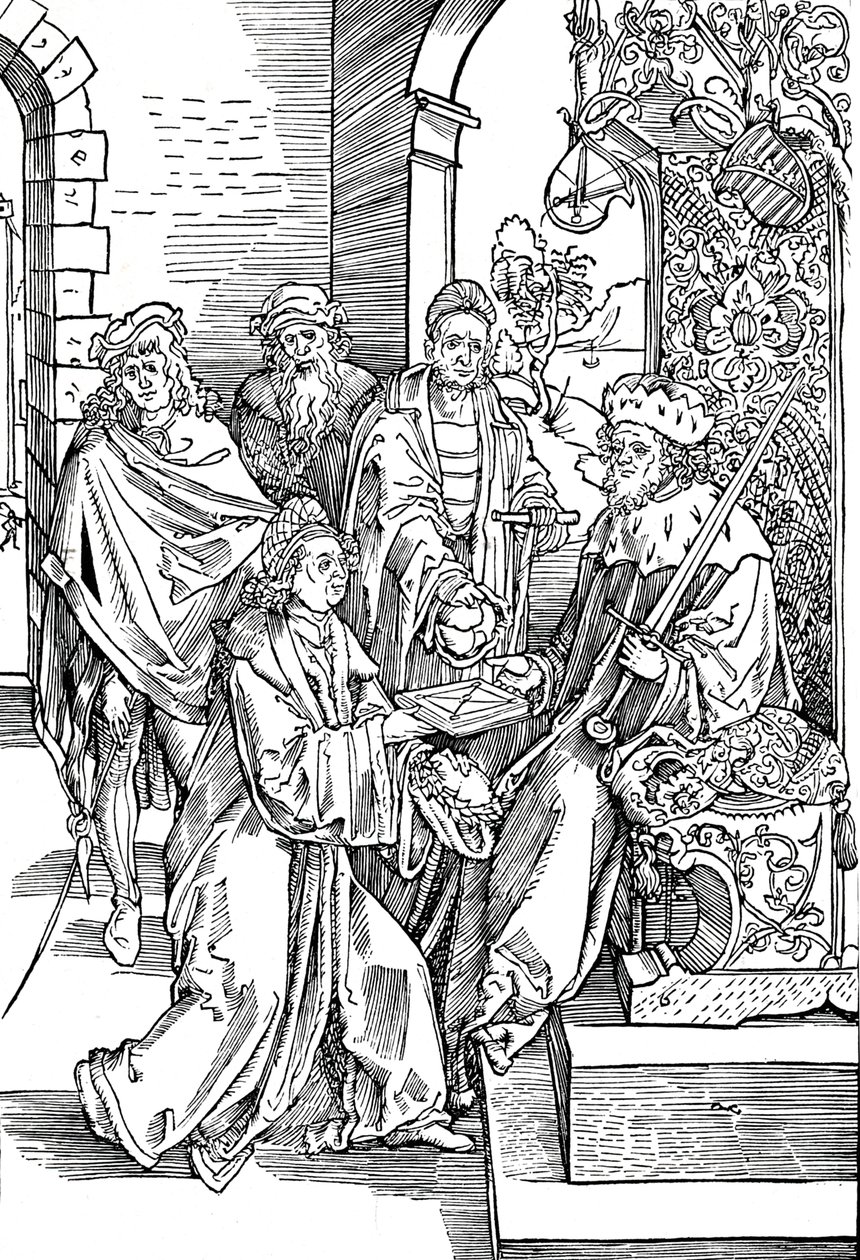 Celtes Presenting His Book to the Elector of Saxony by Albrecht Dürer
