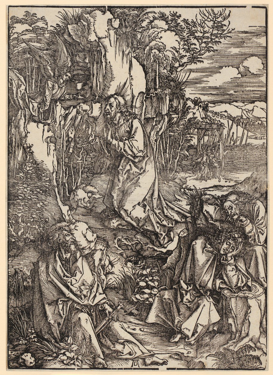 Christ on the Mount of Olives, Plate 3 of the Series "The Great Passion" by Albrecht Dürer