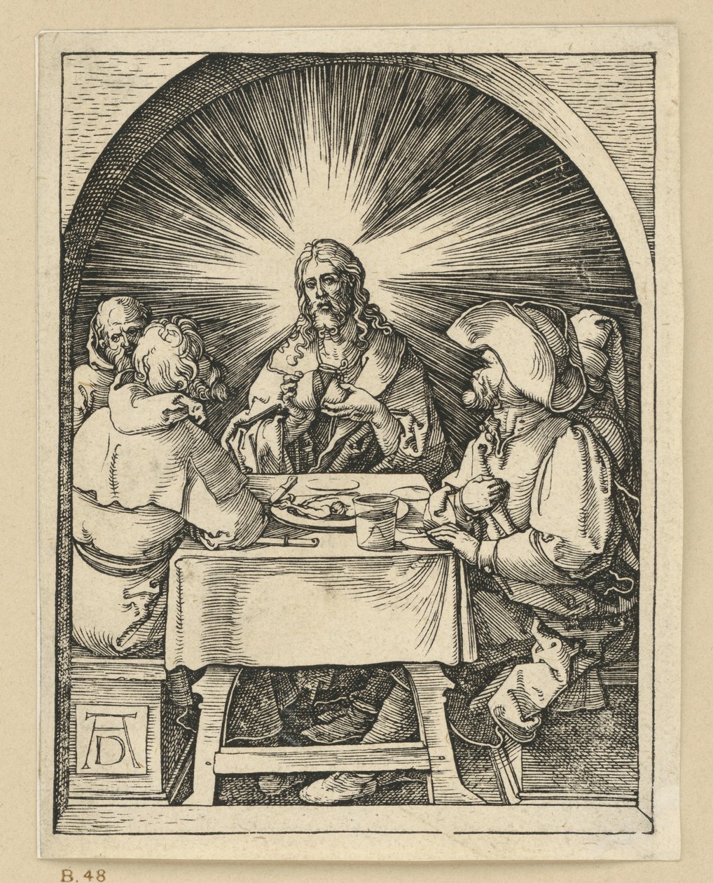 Christ at Emmaus (Small Passion) by Albrecht Dürer