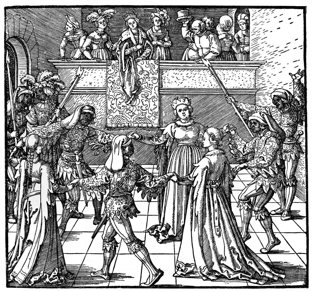 Dance by Torchlight, Augsburg by Albrecht Dürer
