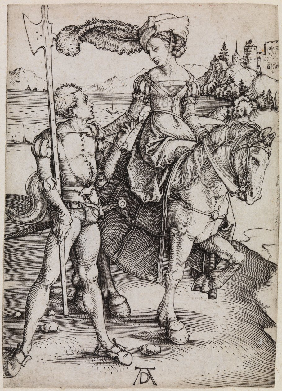 The Maiden on Horseback and the Landsknecht by Albrecht Dürer