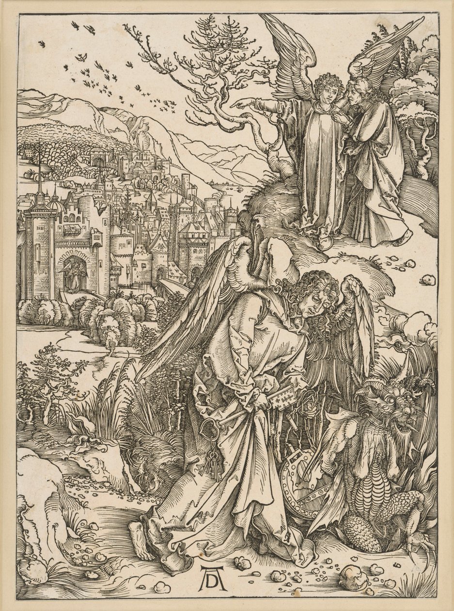The Angel Throws the Dragon into the Abyss and Closes It (Apocalypse) by Albrecht Dürer