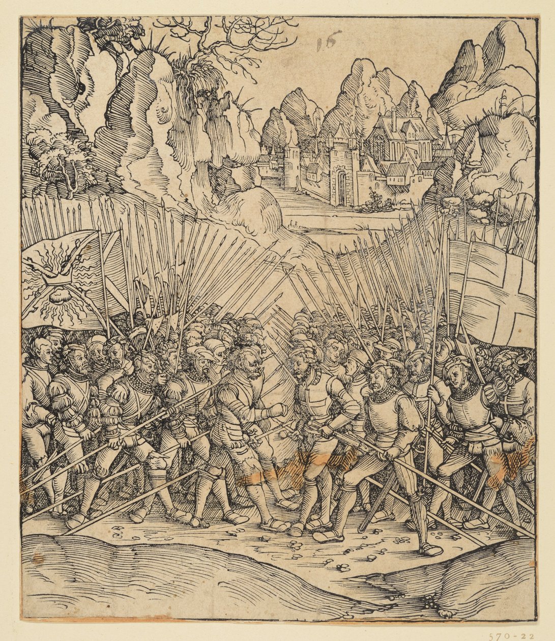 The Triumphal Arch of Emperor Maximilian I (Fragment v. 24b): The Battle Scene Bottom Left by Albrecht Dürer