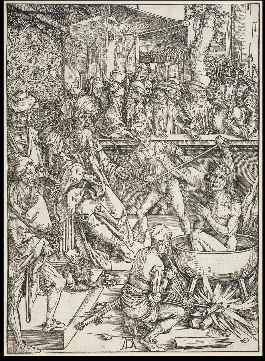 The Martyrdom of the Evangelist John, from the Apocalypse Series, First Edition German 1498 by Albrecht Dürer