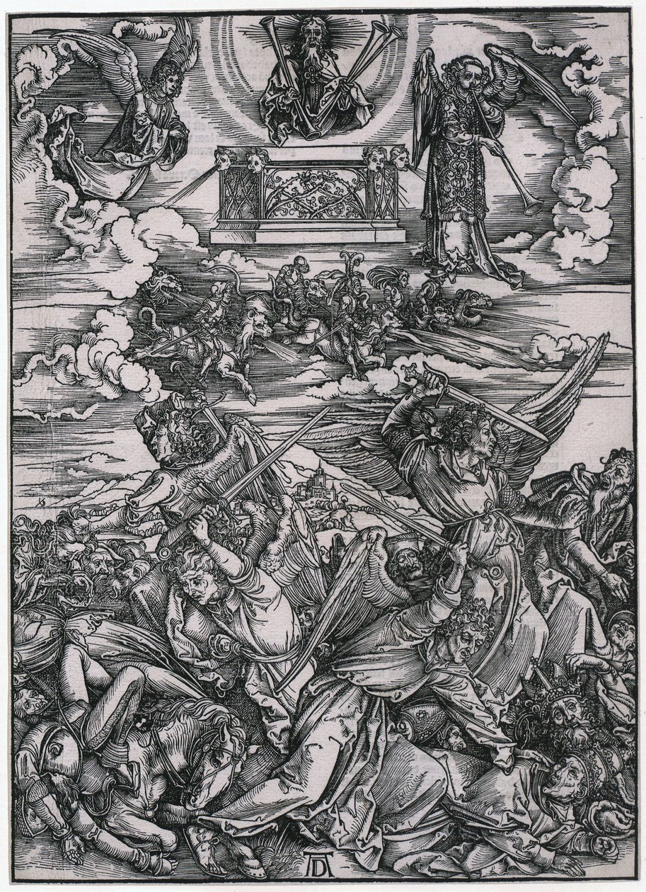 Angel Battle, VII. Figure, Plate 9 from the Series 