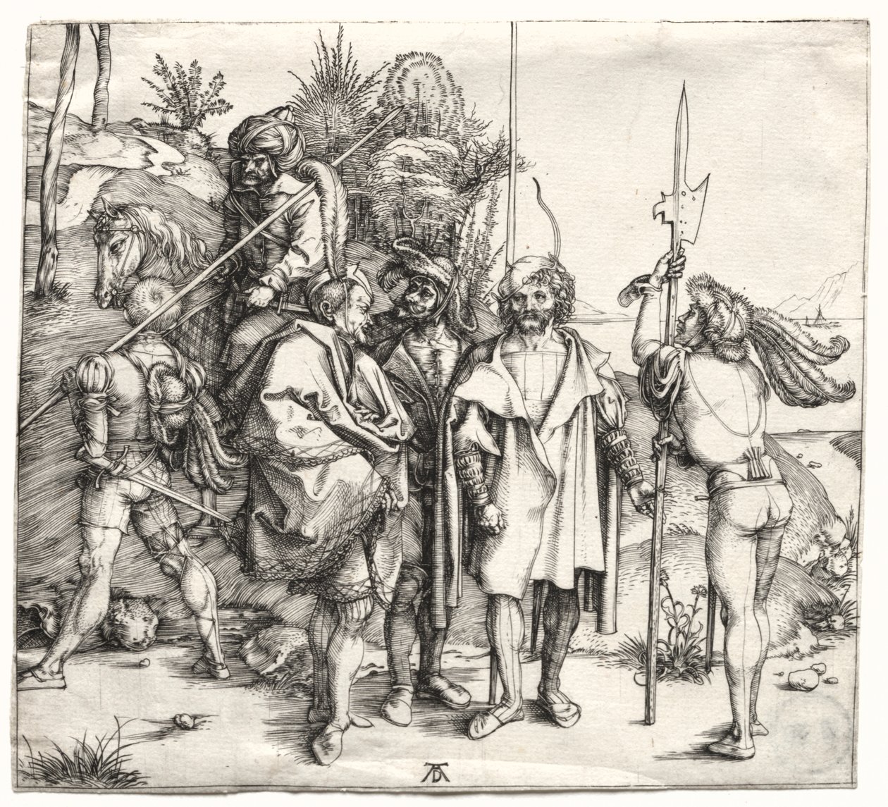 Five Soldiers and a Turk on Horseback by Albrecht Dürer