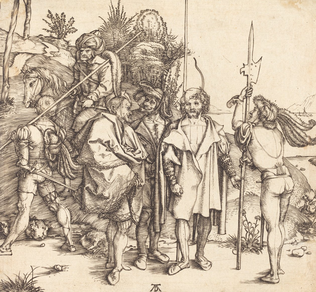 Five Soldiers and a Turk on Horseback, 1495-1496 by Albrecht Dürer