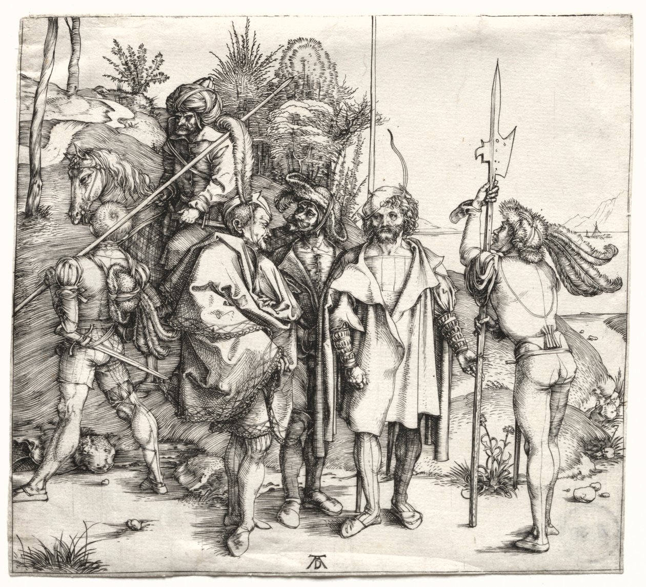 Five Soldiers and a Turk on Horseback by Albrecht Dürer