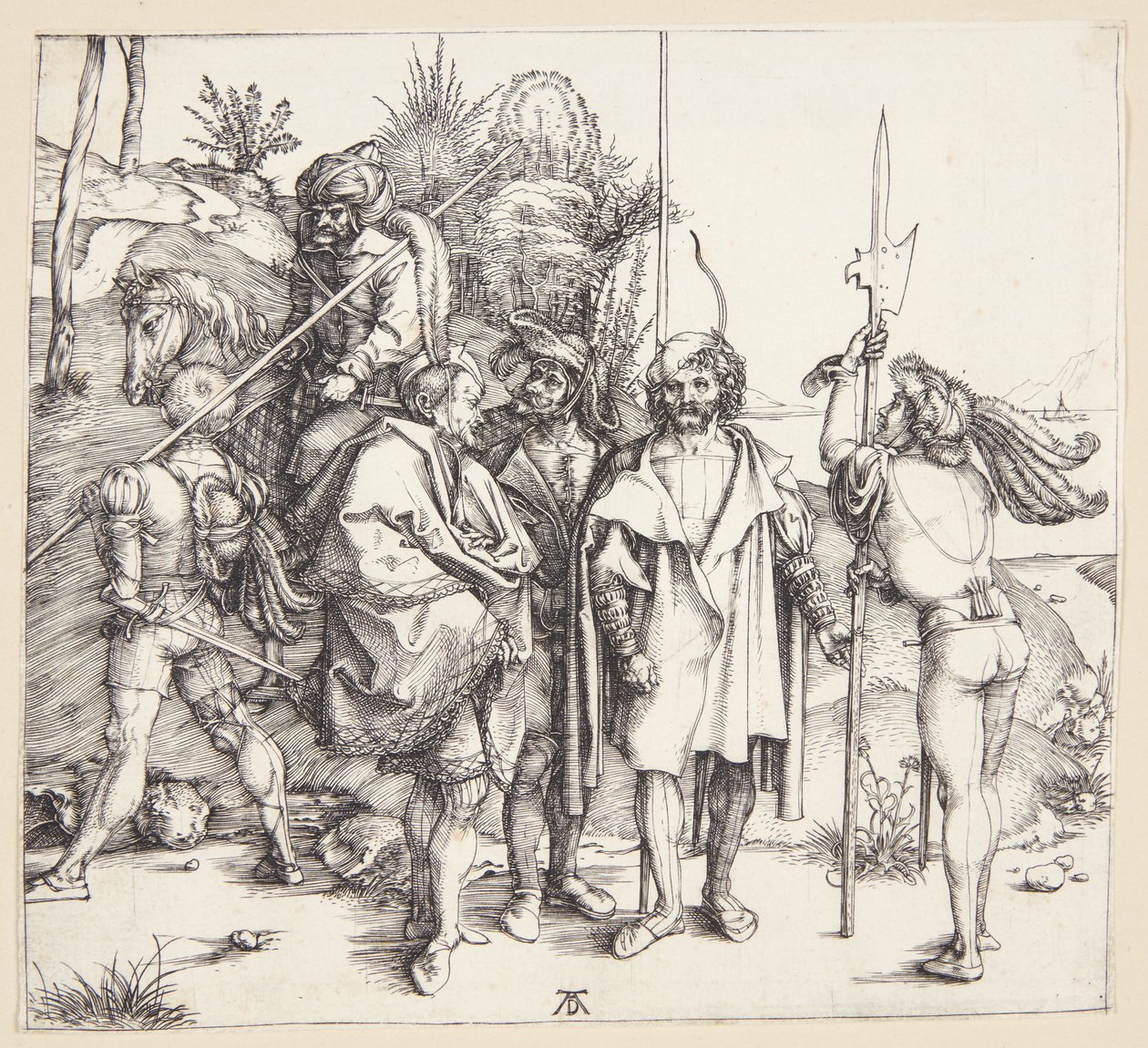 Five Lansquenets and an Oriental Horseback by Albrecht Dürer