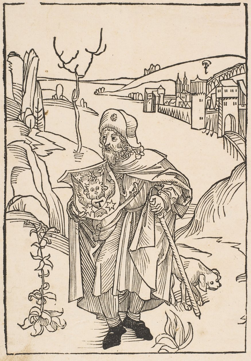 Gerson as a Pilgrim (frontispiece to Gersonis Opera) by Albrecht Dürer