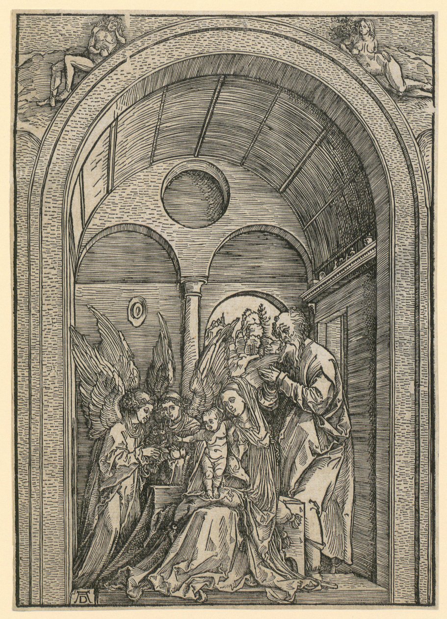 Holy Family with Two Angels in the Vault by Albrecht Dürer