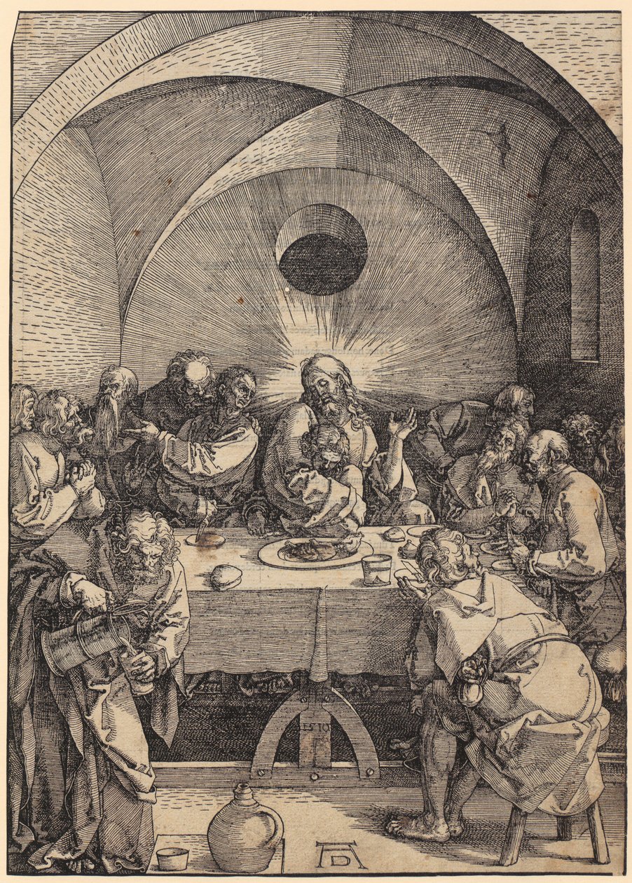 Last Supper, Plate 2 of the Series "The Great Passion" by Albrecht Dürer