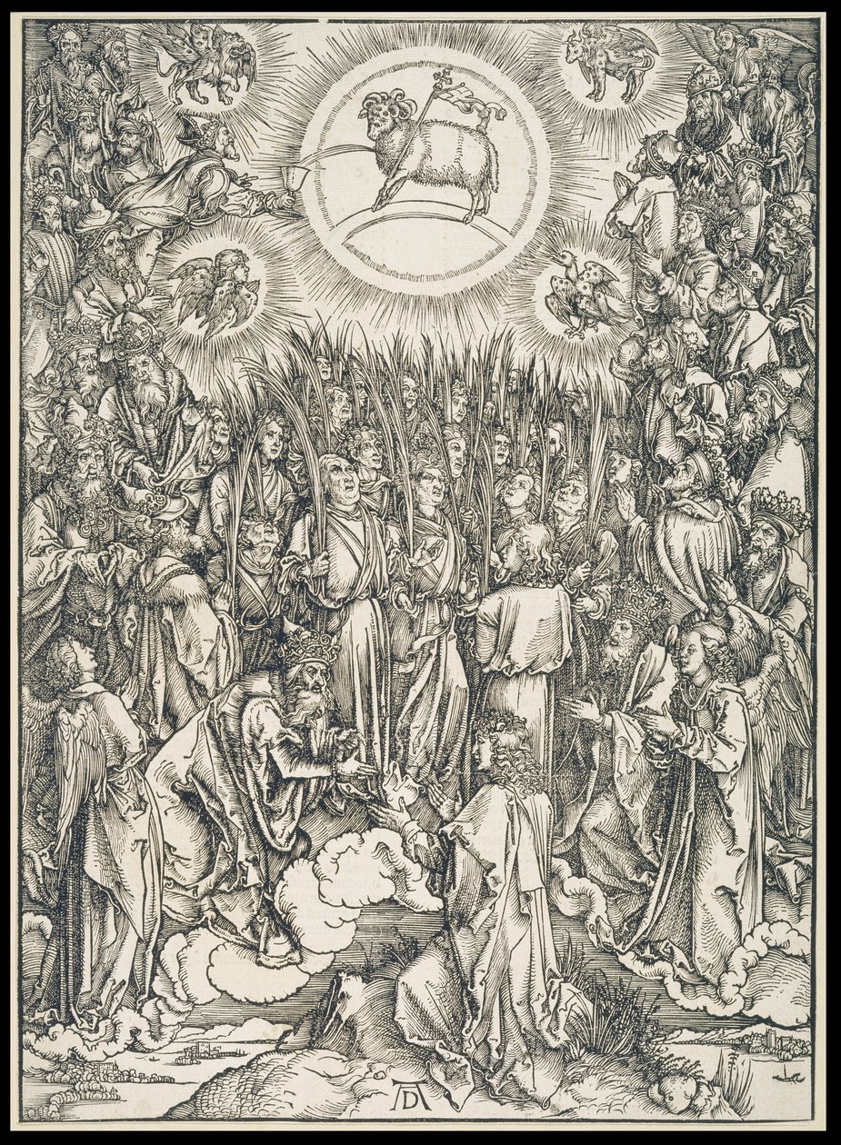 Song of Praise of the Chosen / Adoration of the Lamb, from the Apocalypse Series, Original Edition Latin 1498 by Albrecht Dürer