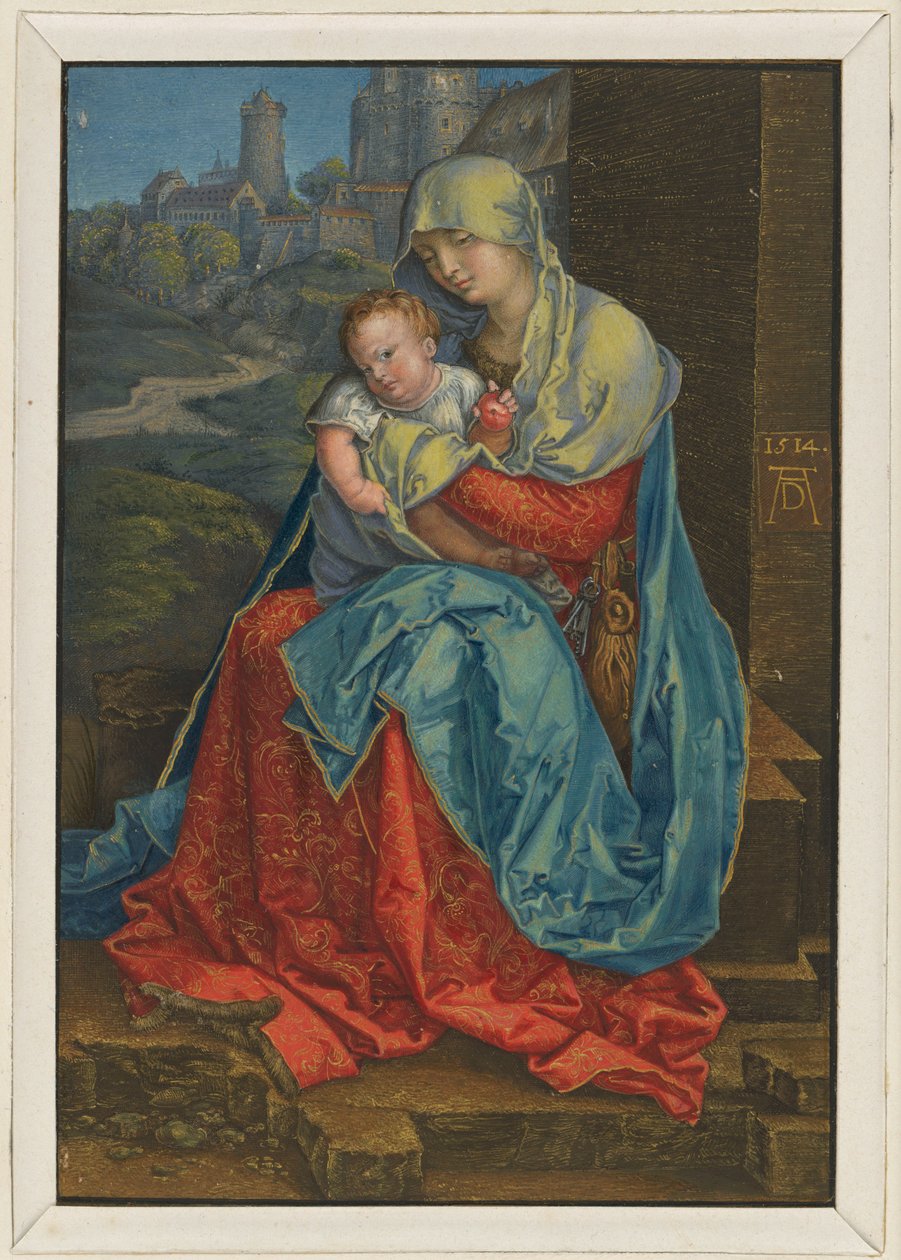 Mary with Child Sitting in Front of a Wall by Albrecht Dürer