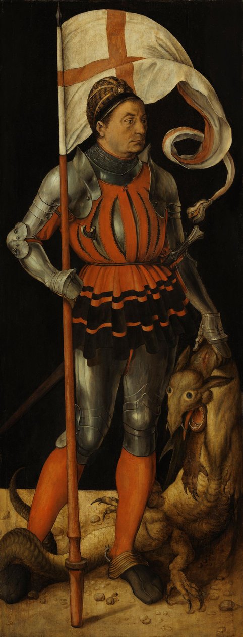 Paumgartner Altarpiece: Stephan Paumgartner as Saint George Verso: Mary of the Annunciation by Albrecht Dürer