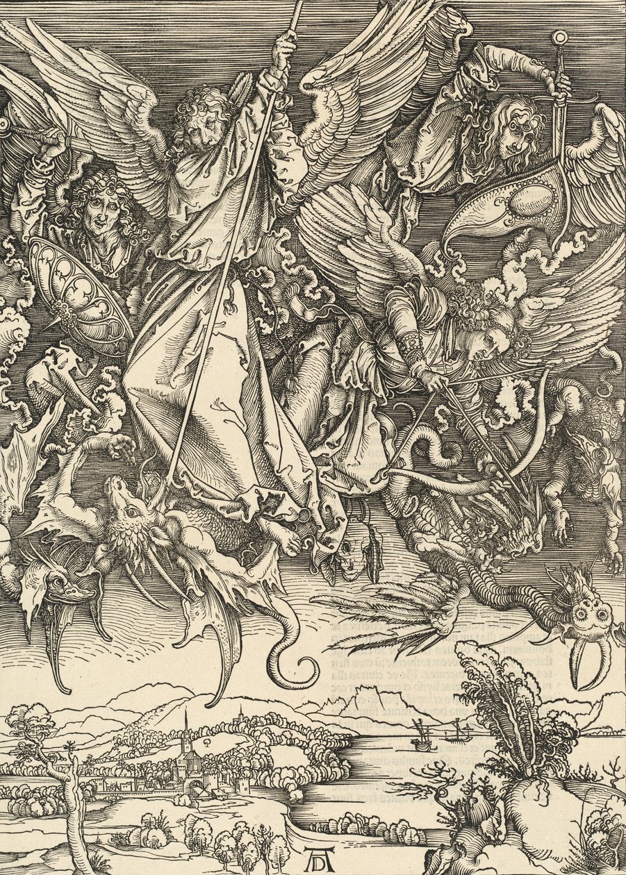 Saint Michael Fighting the Dragon, 1498 by Albrecht Dürer