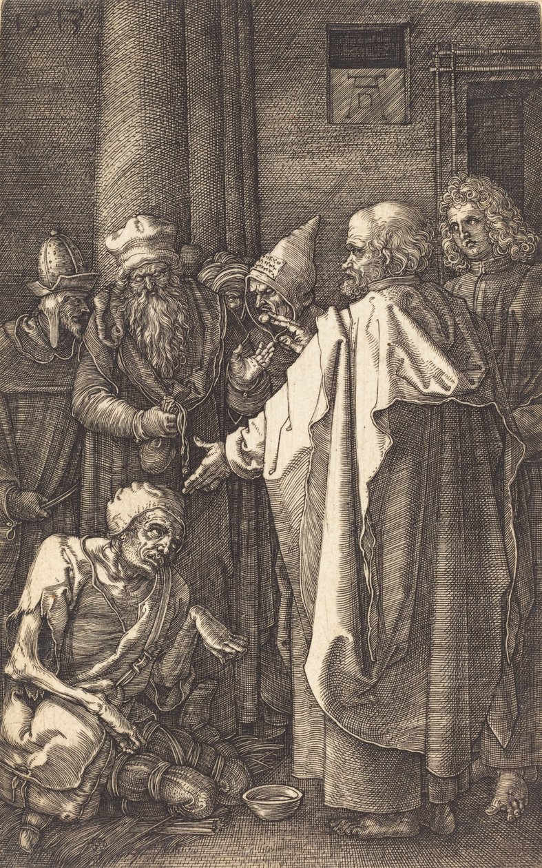 Saint Peter and Saint John Healing a Cripple at the Gate of the Temple by Albrecht Dürer