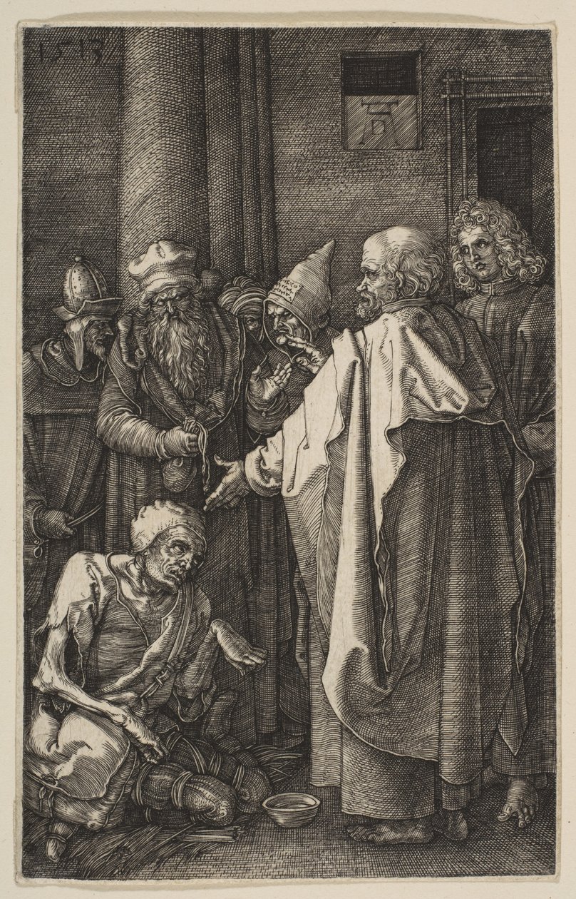 Saint Peter and Saint John at the Gate of the Temple, from "The Passion" by Albrecht Dürer