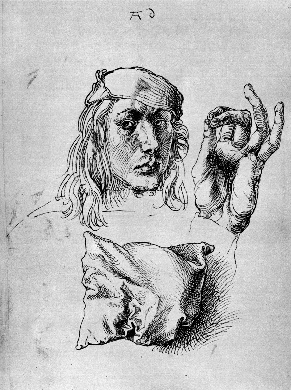 Self Portrait with a Pillow by Albrecht Dürer