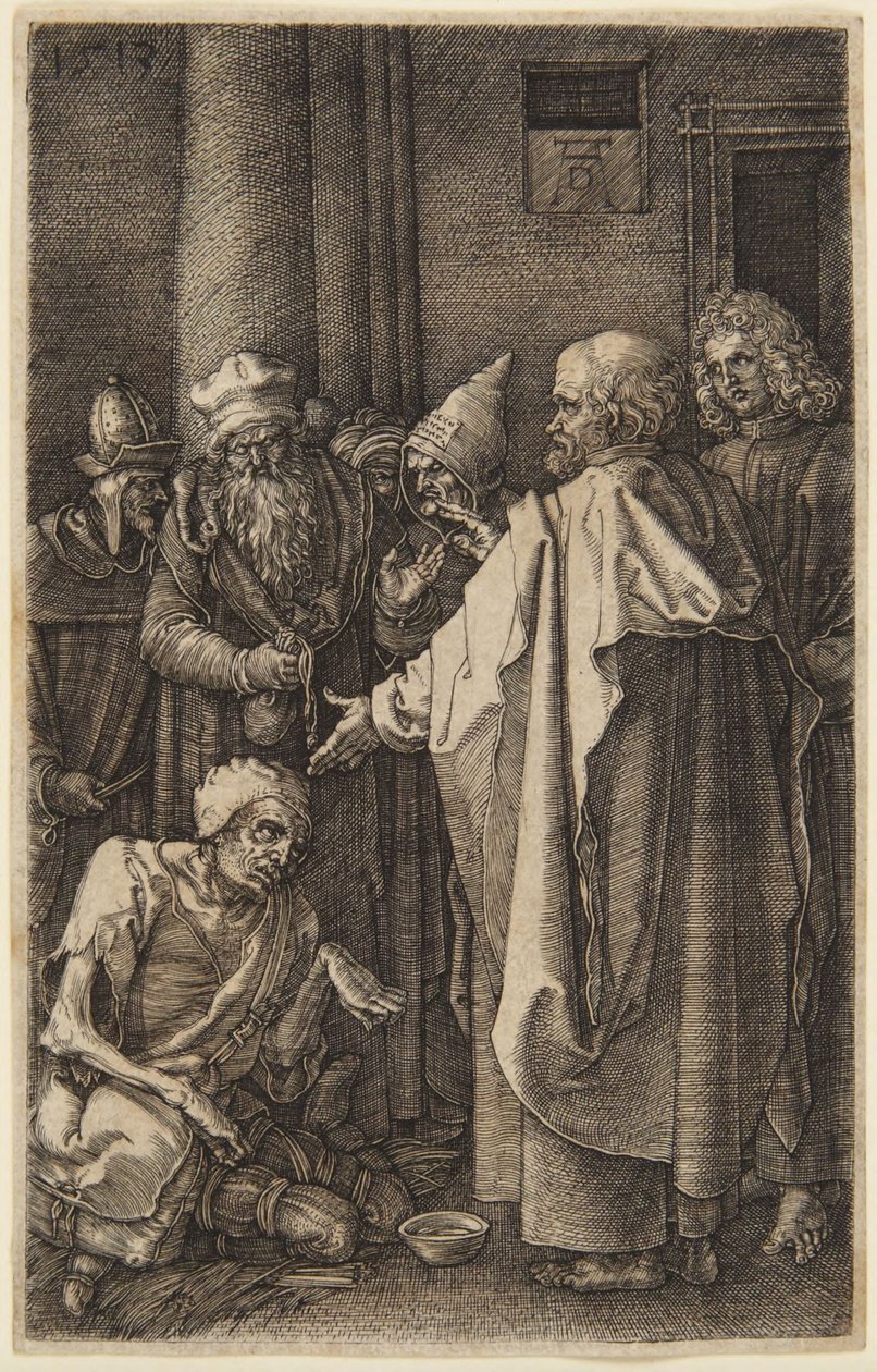St. Peter and St. John Healing the Cripple (No. 16 from the Engraved Passion) by Albrecht Dürer