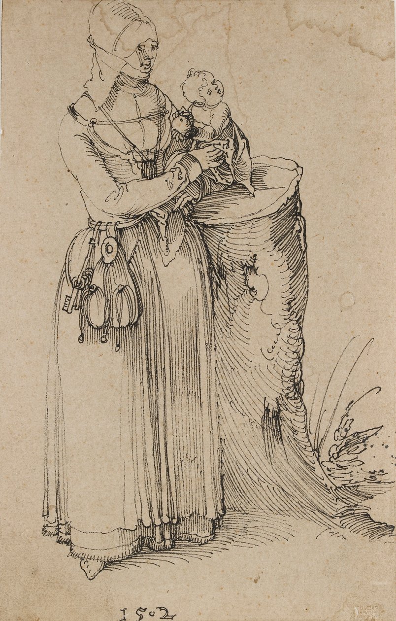 Standing Figure of a Woman holding a Child by Albrecht Dürer