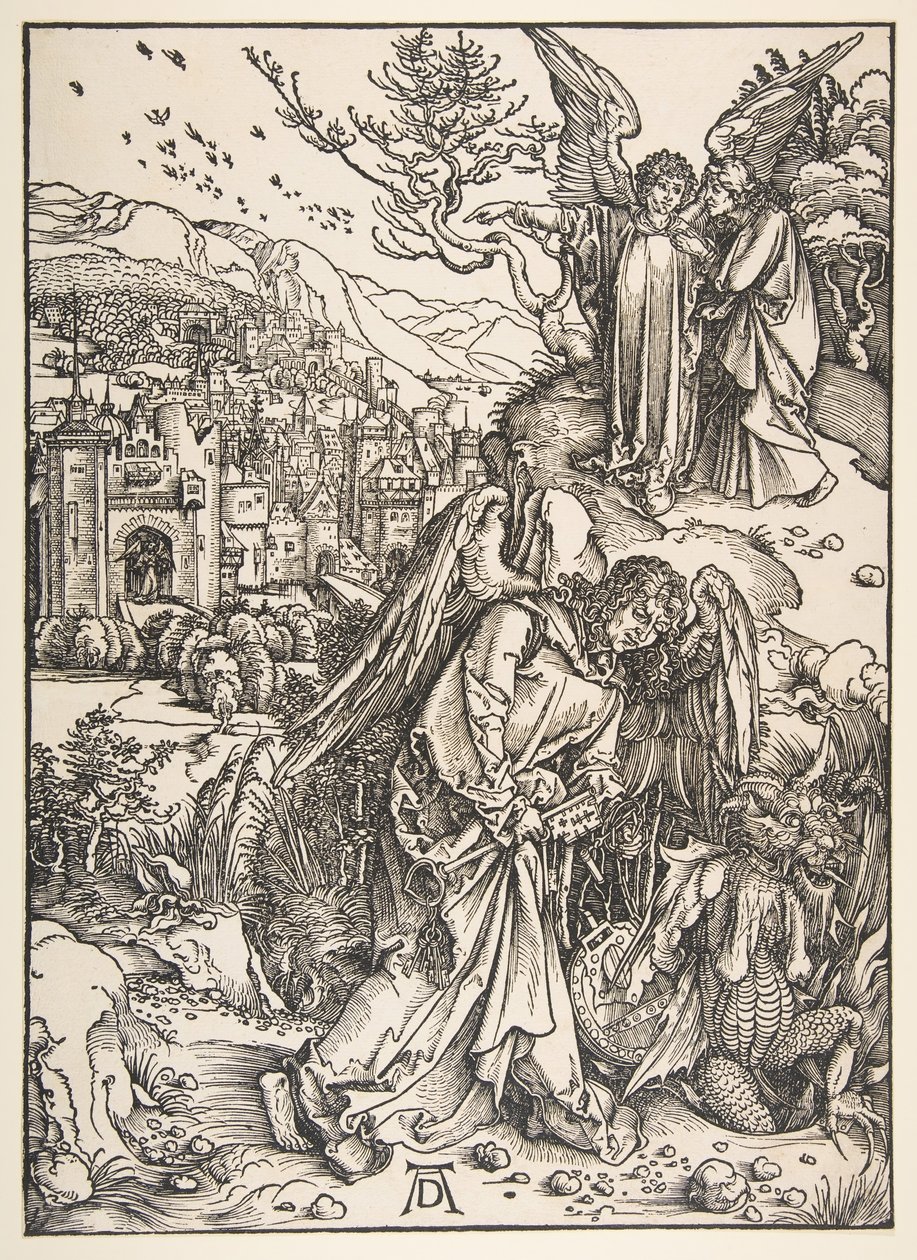 The Angel with the Key to Bottomless Pit by Albrecht Dürer